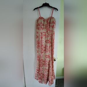 Nude and Pink Prom Dress